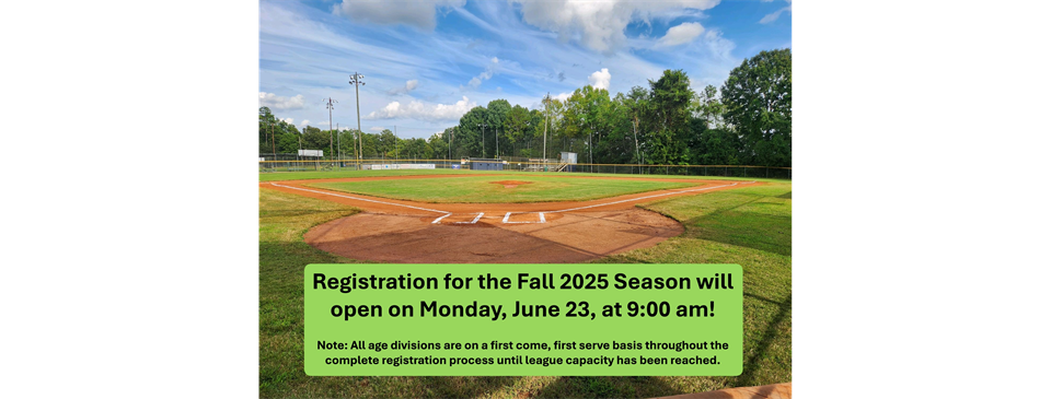 Fall 2025 Registration will open on Monday, June 23, at 9:00 am