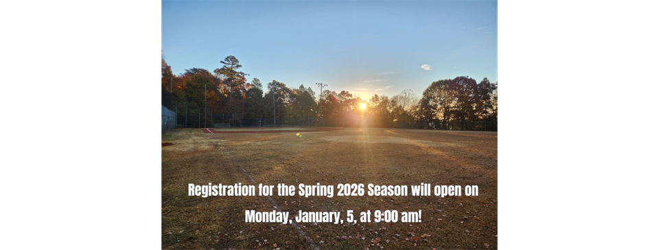 Registration for the Spring 2026 Season opens on January 5 at 9:00 am!